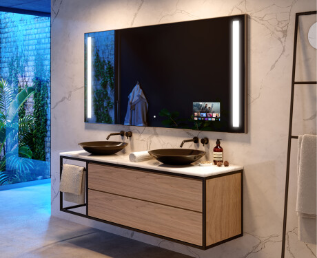 Artforma - Espejo con LED baño con estante L02