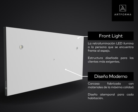 Espejo SMART de baño moderno e iluminado LED L02 Serie Google #11