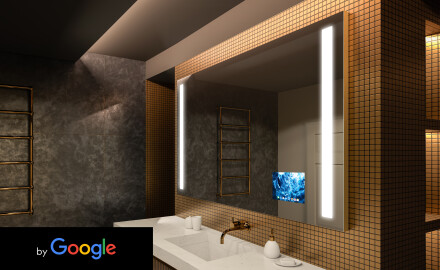 Espejo SMART de baño moderno e iluminado LED L02 Serie Google