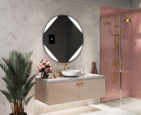 Redondo Espejo baño con luz LED SMART L114 Apple #11