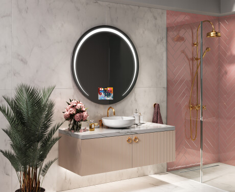 Redondo Espejo baño con luz LED SMART L153 Apple #11