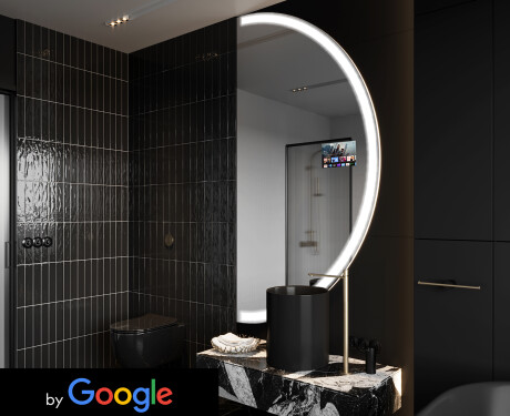 Espejo LED Media Luna Moderno - Iluminación de Estilo para Baño SMART  A222 Google