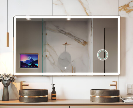 Espejo LED Moderno Redondeado con marco iPad Displine L146