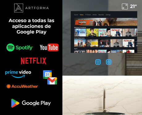 Espejo de Baño LED Inteligente y Redondeado SmartScreen 21,5” #3