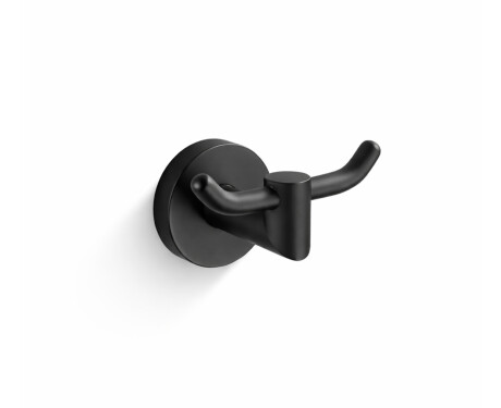 CLASSIC - Gancho doble para toallas / negro mate