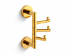 CLASSIC - Gancho para toallas / triple y giratorio / dorado brillante