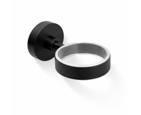 CLASSIC: Soporte para taza 80.003/003.1, jabonera 80.004/004.1 / negro mate / * el cristal se pide por separado