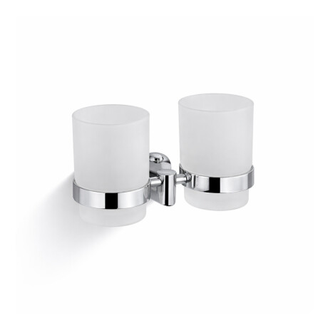 CLASSIC: Soporte con dos tazas / cromo, cristal mate #1