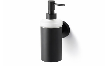 CLASSIC - Dosificador de jabón líquido / carcasa metálica, cristal mate / negro mate