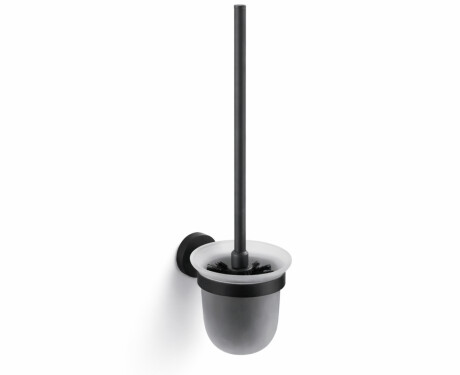 CLASSIC - Cepillo de inodoro para colgar / cristal mate / negro mate