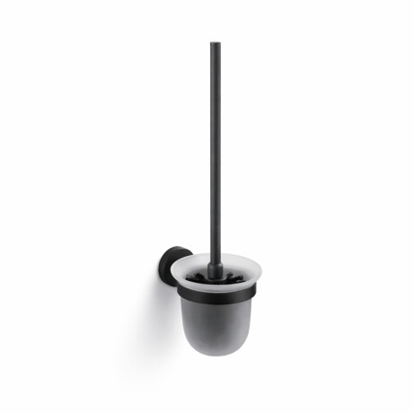 CLASSIC - Cepillo de inodoro para colgar / cristal mate / negro mate #1