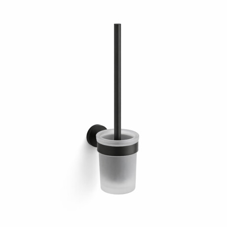 CLASSIC: cepillo de baño para colgar / recipiente de cristal mate / negro mate #1