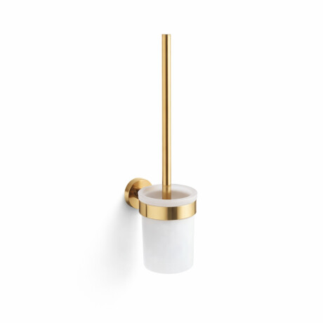 CLASSIC: Cepillo de inodoro para colgar / recipiente de cristal mate / dorado brillante #1