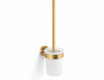 CLASSIC: cepillo de baño para colgar / recipiente de cristal mate / dorado cepillado