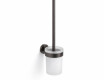 CLASSIC: cepillo de baño para colgar / recipiente de cristal mate / grafito cepillado