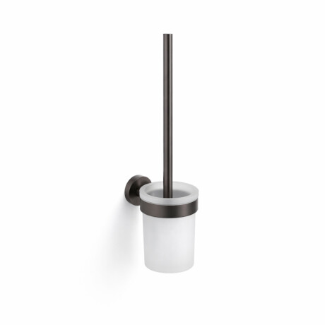 CLASSIC: cepillo de baño para colgar / recipiente de cristal mate / grafito cepillado #1