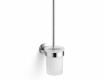CLASSIC: cepillo de inodoro para colgar / recipiente de cristal mate / cromo