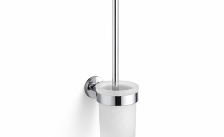 CLASSIC: cepillo de inodoro para colgar / recipiente de cristal mate / cromo