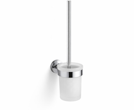 CLASSIC: cepillo de inodoro para colgar / recipiente de cristal mate / cromo