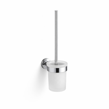 CLASSIC: cepillo de inodoro para colgar / recipiente de cristal mate / cromo #1