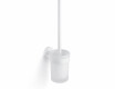 CLASSIC: cepillo de baño para colgar / recipiente de cristal mate / blanco mate