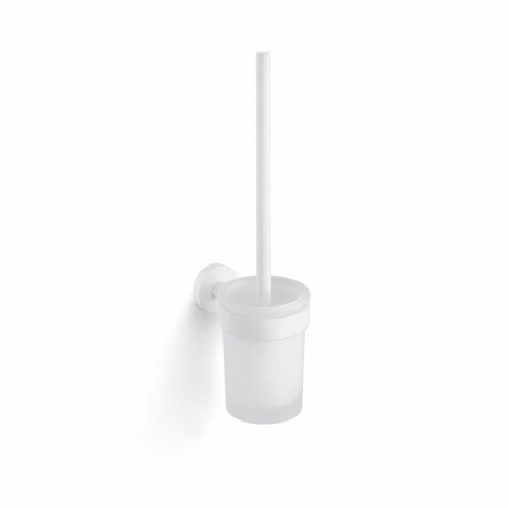 CLASSIC: cepillo de baño para colgar / recipiente de cristal mate / blanco mate #1