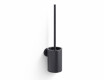 CLASSIC: cepillo de baño bajo para colgar / recipiente metálico, recambio de plástico / negro mate