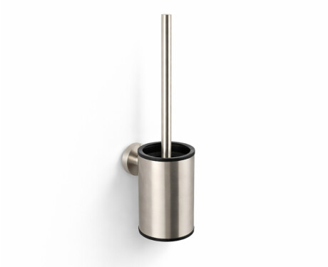 CLASSIC: cepillo de baño bajo para colgar / recipiente metálico, recambio de plástico / acero cepillado