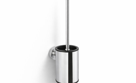 CLASSIC: cepillo de baño bajo para colgar / recipiente metálico, recambio de plástico / cromado