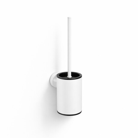 CLASSIC: cepillo de baño bajo para colgar / recipiente metálico, recambio de plástico / blanco mate #1
