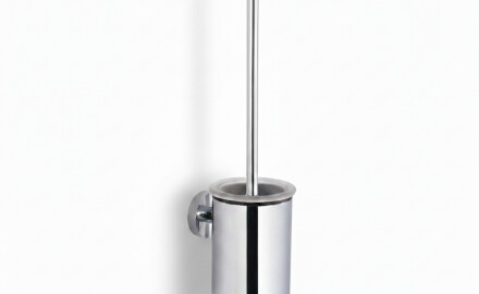 CLASSIC: cepillo de baño bajo para colgar / recipiente metálico, cartucho de cristal / cromado