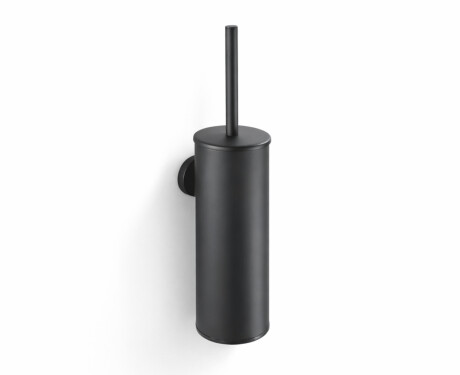 CLASSIC: cepillo de baño alto para colgar / recipiente metálico, recambio de plástico / negro mate