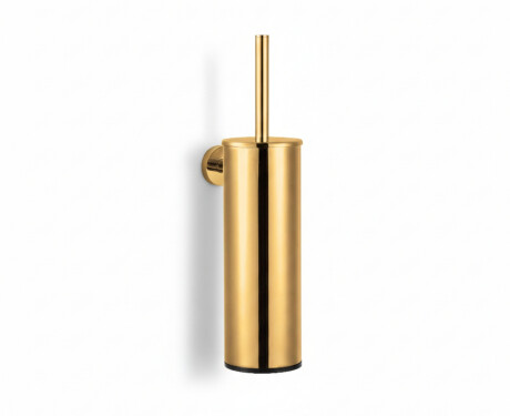 CLASSIC: cepillo de baño alto para colgar / recipiente metálico, recambio de plástico / acabado dorado brillante