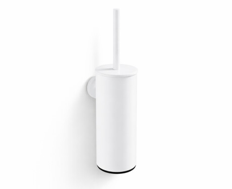 CLASSIC: cepillo de baño alto para colgar / recipiente metálico, recambio de plástico / blanco mate