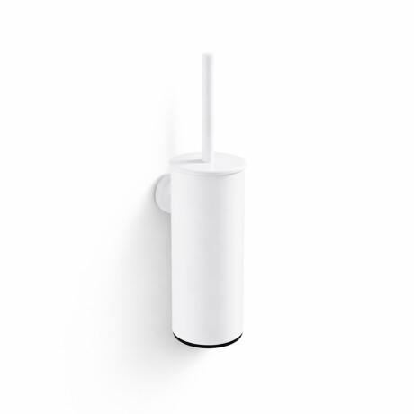 CLASSIC: cepillo de baño alto para colgar / recipiente metálico, recambio de plástico / blanco mate #1