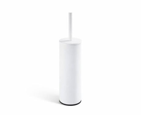 CLASSIC: cepillo de baño alto independiente / recipiente metálico, recambio de plástico / blanco mate