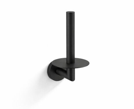 CLASSIC: Soporte con roseta para un rollo de papel higiénico de repuesto / negro mate