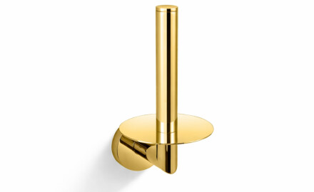 CLASSIC: Soporte con roseta para un rollo de papel higiénico de repuesto / dorado brillante