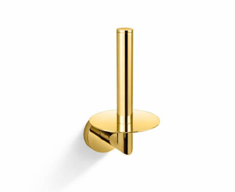 CLASSIC: Soporte con roseta para un rollo de papel higiénico de repuesto / dorado brillante