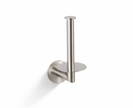 CLASSIC: Soporte con roseta para un rollo de papel higiénico de repuesto / acero cepillado
