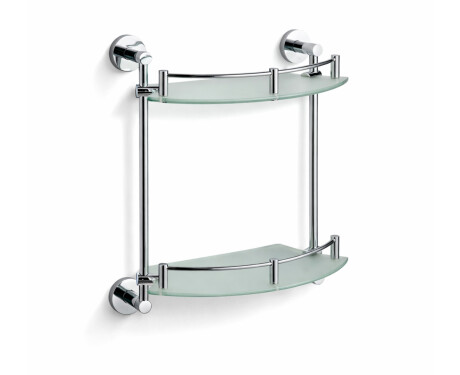 CLASSIC - Estante semicircular doble / cromo, cristal mate