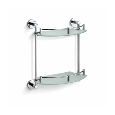 CLASSIC - Estante semicircular doble / cromo, cristal mate #1
