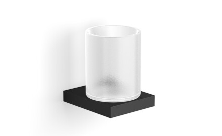 KOBE - Soporte con taza / negro mate, cristal mate