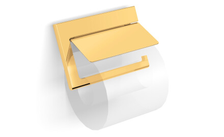 MILANO - Portarrollos de papel higiénico / móvil con cubierta / dorado brillante