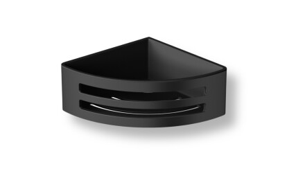 Cesta de esquina 16x16x6 / negro mate / interior de plástico negro