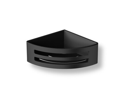 Cesta de esquina 16x16x6 / negro mate / interior de plástico negro