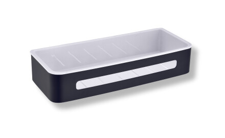 Cesta 29x12x5,5 / negro mate / interior de plástico blanco