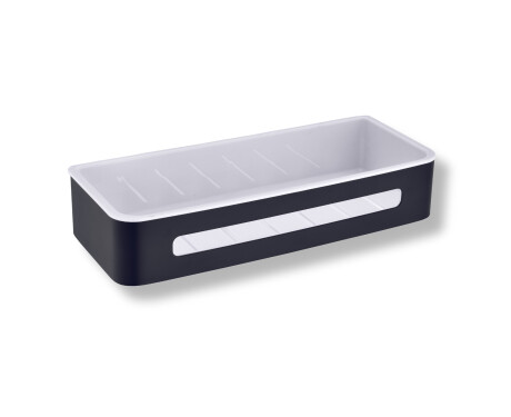 Cesta 29x12x5,5 / negro mate / interior de plástico blanco