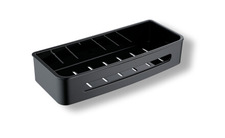 Cesta 29x12x5,5 / negro mate / bandeja interior de plástico negra