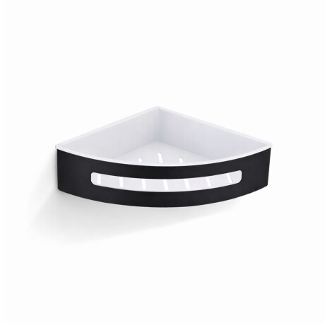 Cesta de esquina 20,5 x 20,5 x 5,5 / negro mate / interior de plástico blanco #1